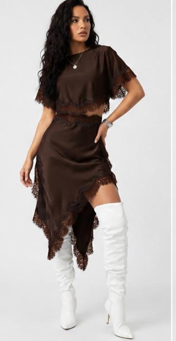Mocha Lace Elegance 2-Piece Set