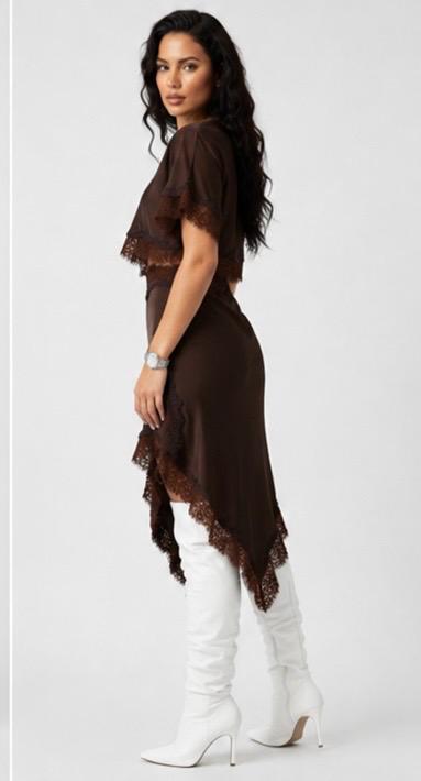 Mocha Lace Elegance 2-Piece Set
