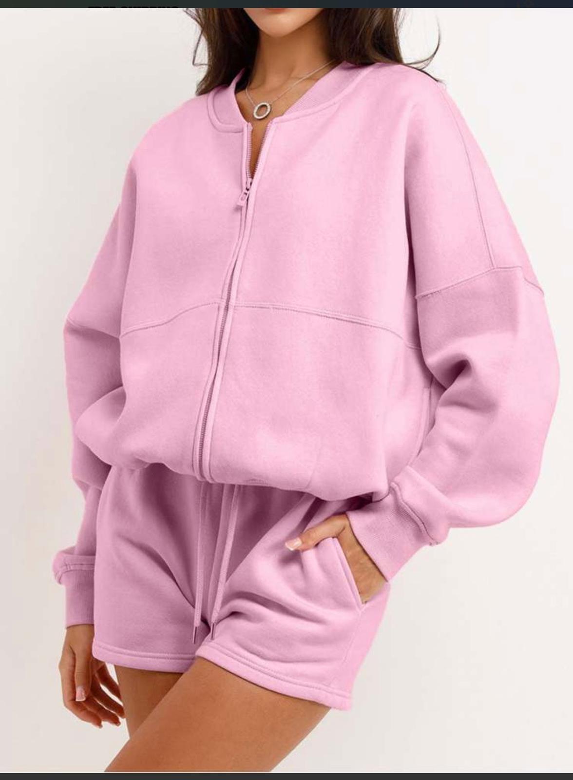 Thia Drawstring Solid Color Casual Pant Sets