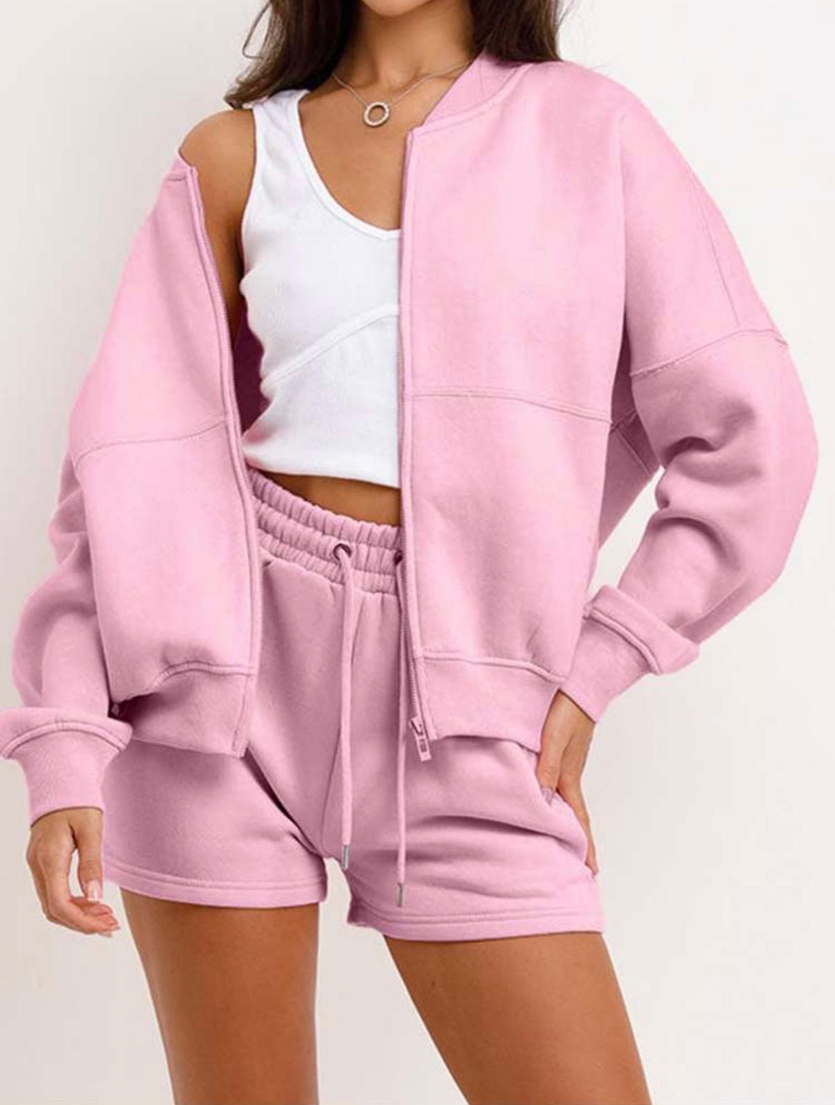 Thia Drawstring Solid Color Casual Pant Sets