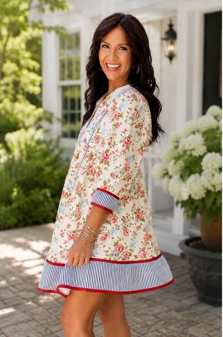 THIA Blooming Grace Floral Babydoll Dress