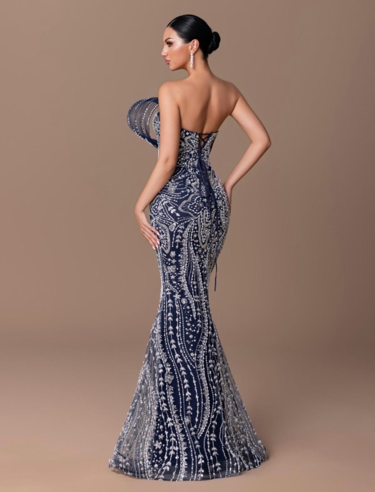 Midnight Royale Crystal Mermaid Gown