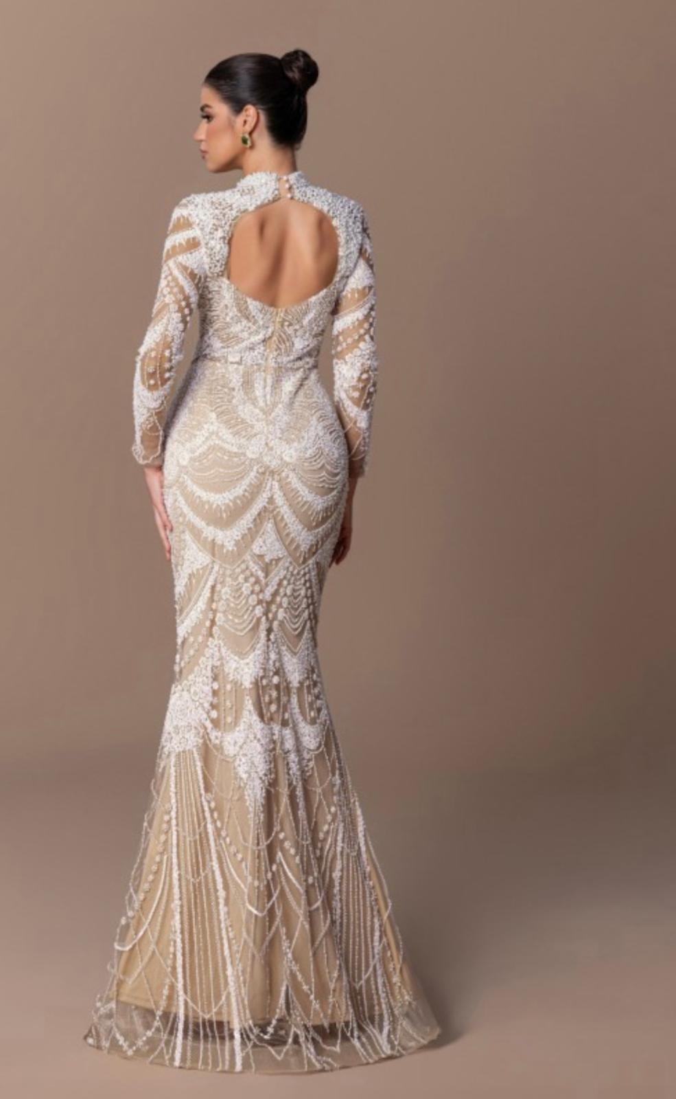 Celestial Elegance Beaded Mermaid Gown