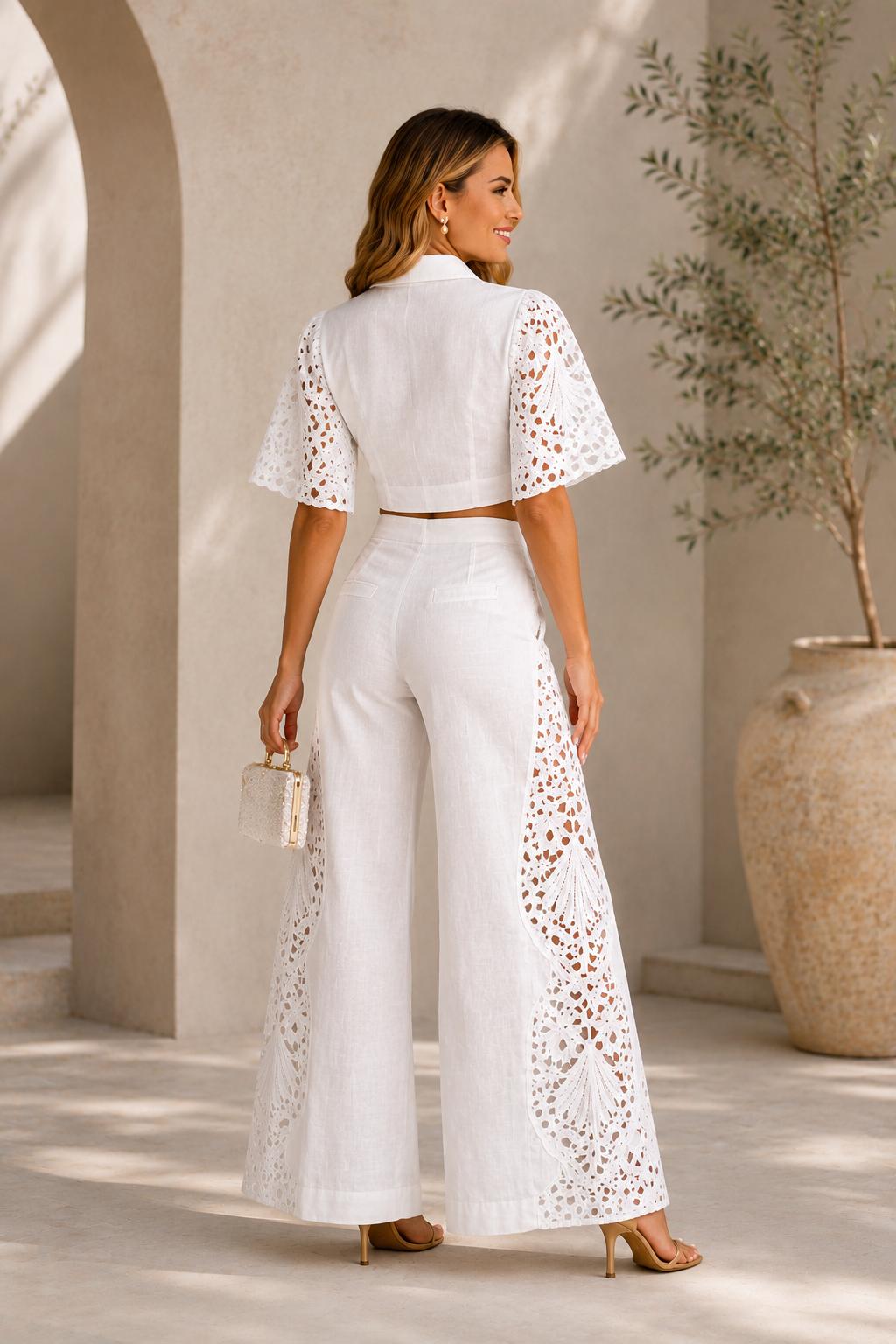 Thia Collections – white Lace Luxe Two-Piece Set