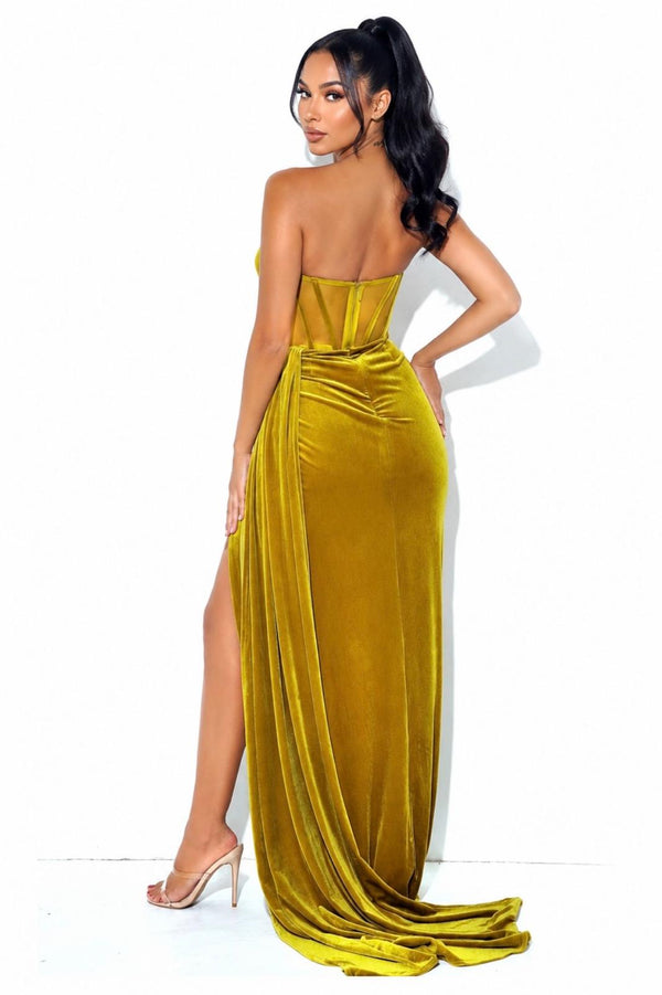 Golden Velvet Goddes Gown