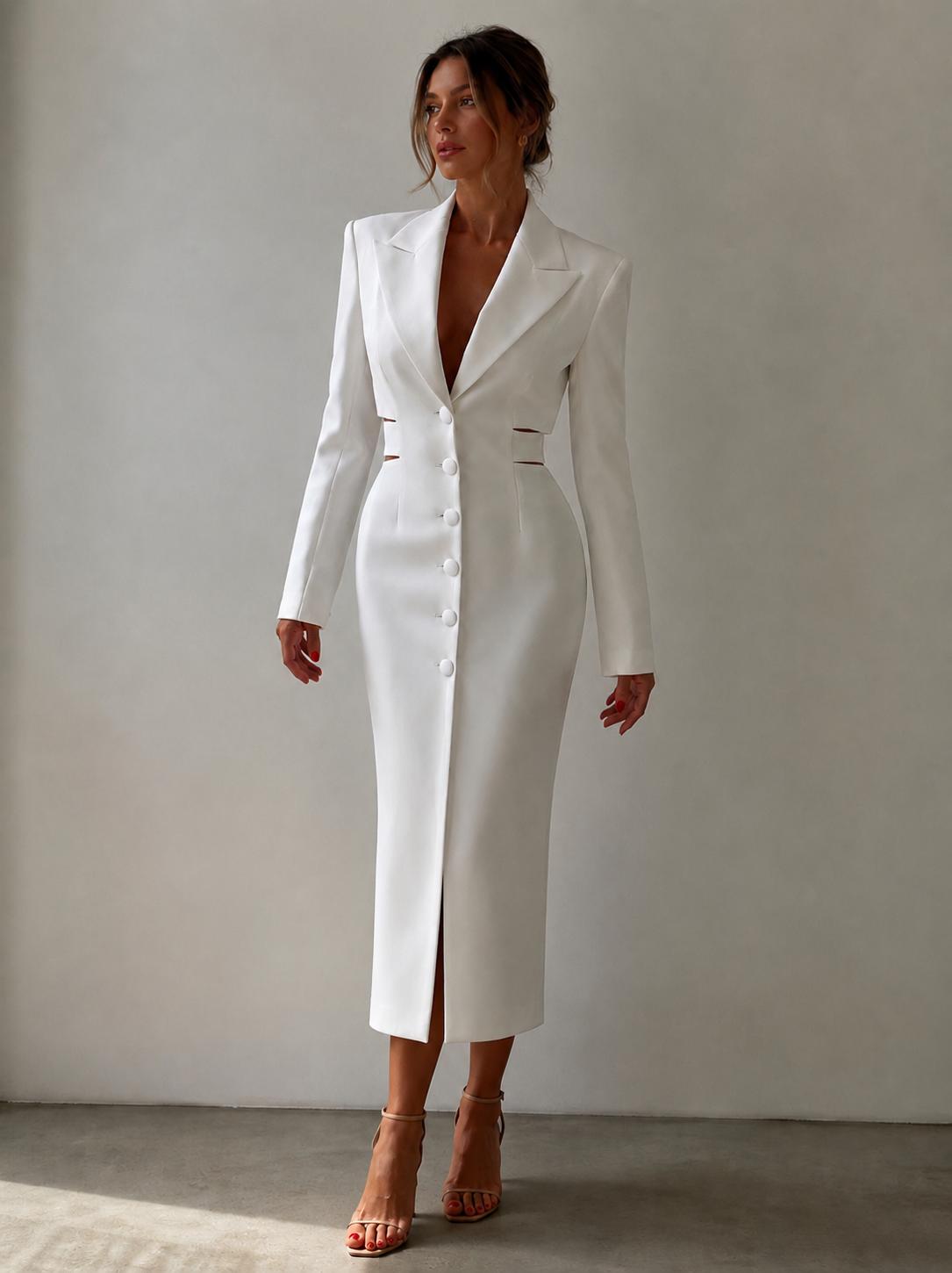 Elegante Ankle-Length Suit Dress