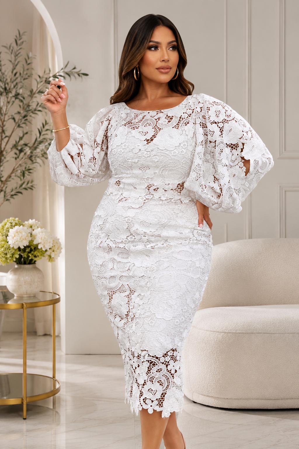 THIA Collections – Celeste Lace Elegance Midi Dress
