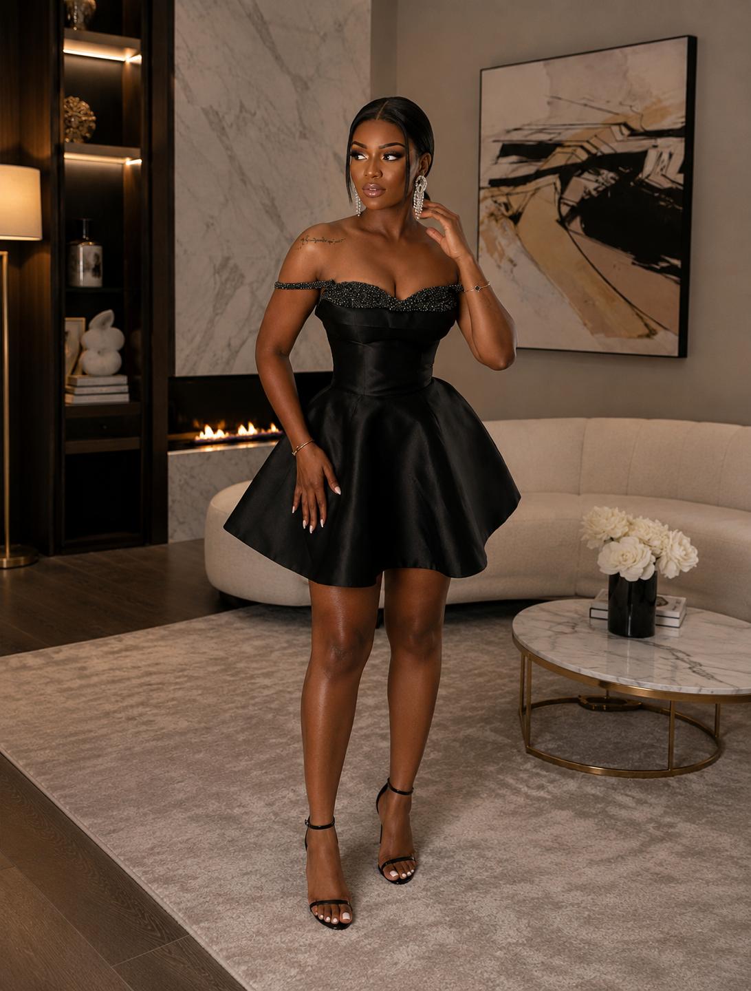 Midnight Elegance in Satin