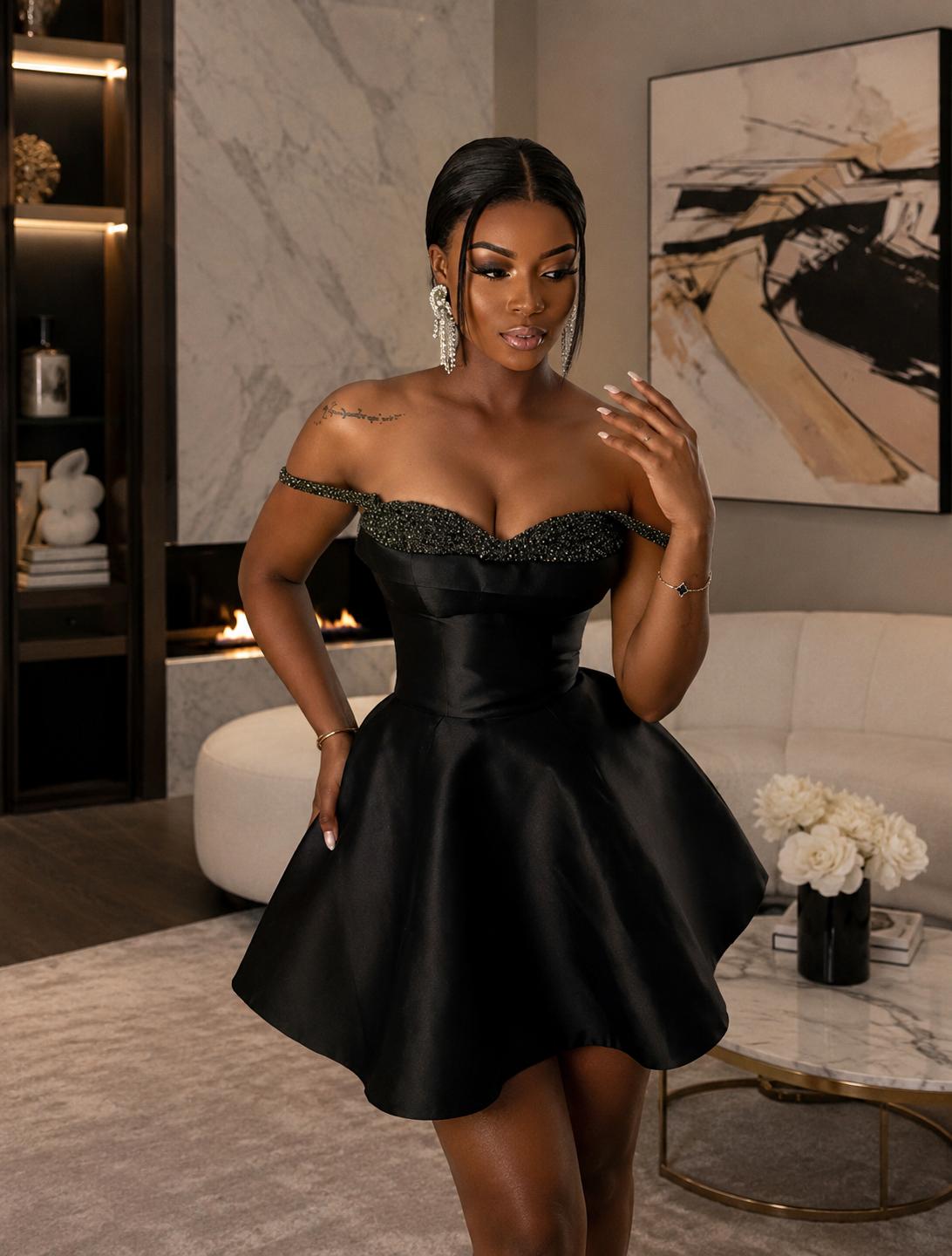 Midnight Elegance in Satin